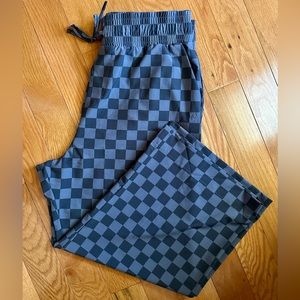 Albion Fit Audrey Wide Leg Checkered Pants